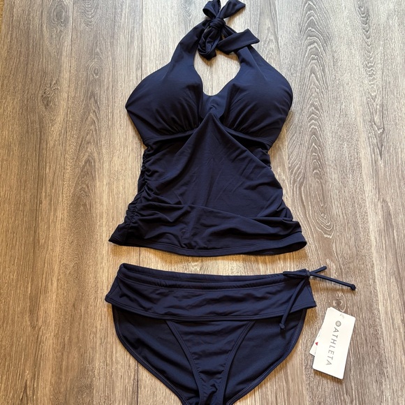 Athleta Other - Athleta Blue Halter Tankini Bikini Set